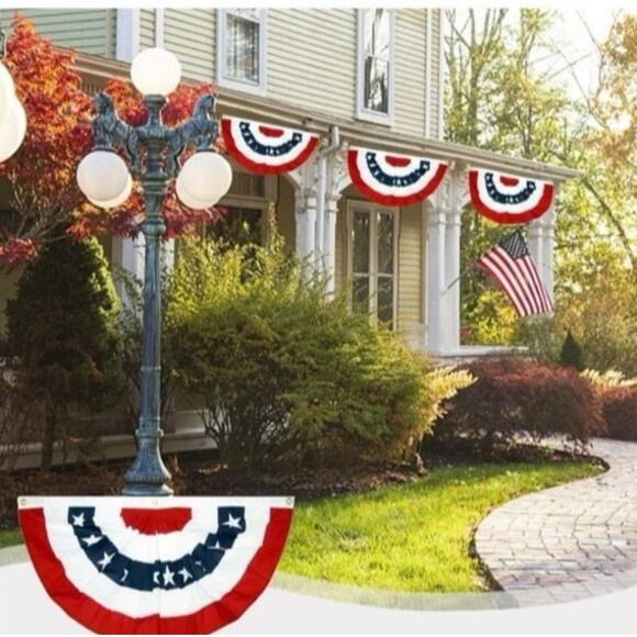 Bundle 4  Pack 35.4 in USA American Stars & Stripes U.S. Bunting Flag NEW - Picture 3 of 7